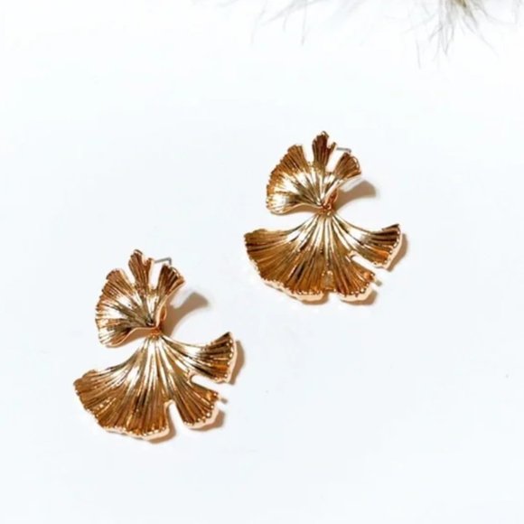 Double Leaf Anthro Statement Earrings - Picture 5 of 5